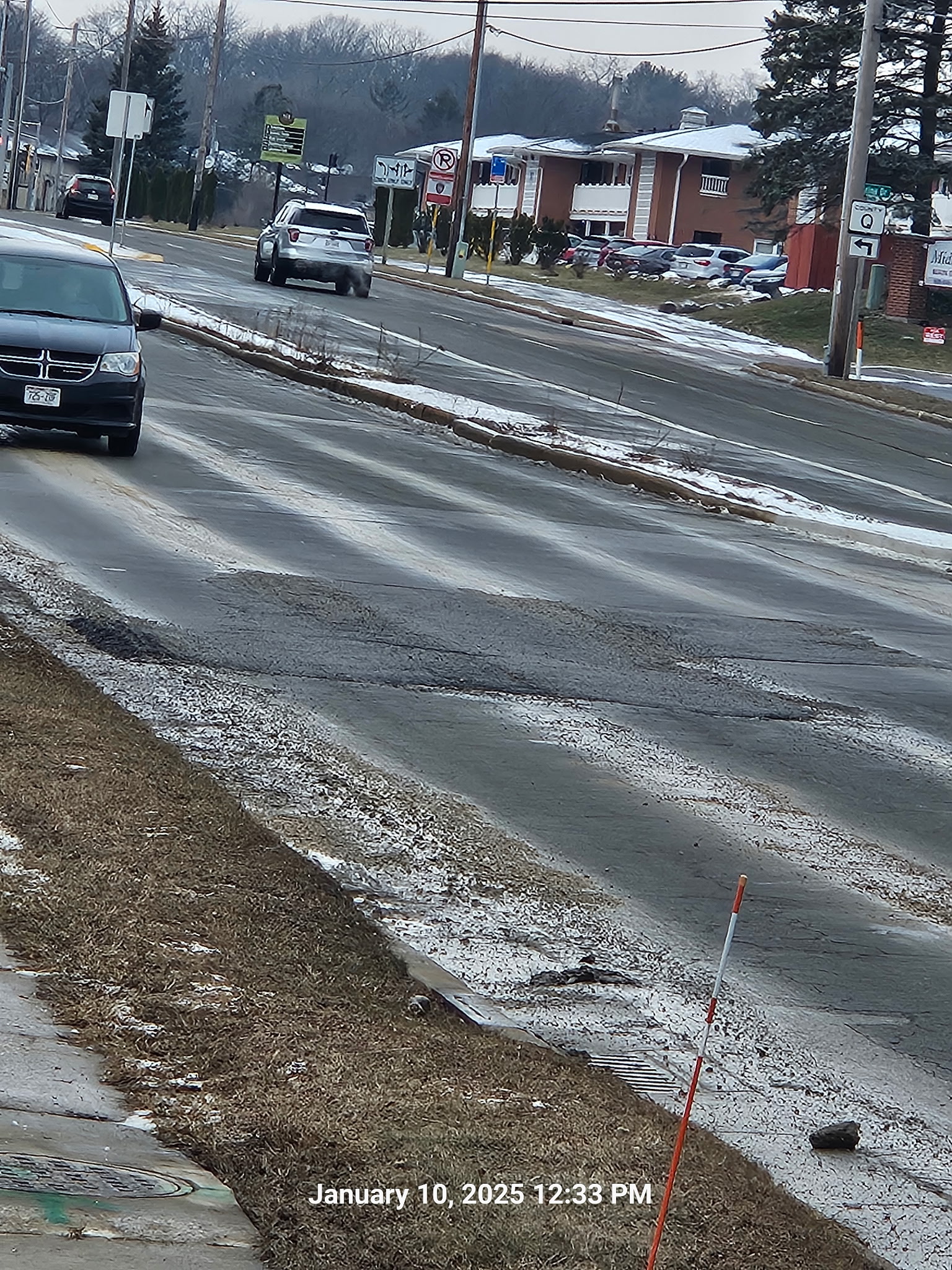 BST 360 cold patch road repair holding strong on a winter day in Wisconsin